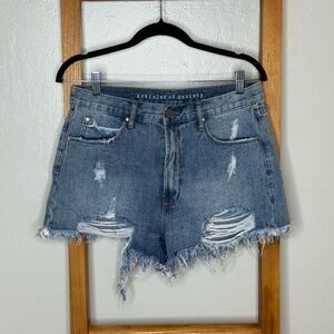 Articles Of Society Women's Frayed Jean Shorts - Blue